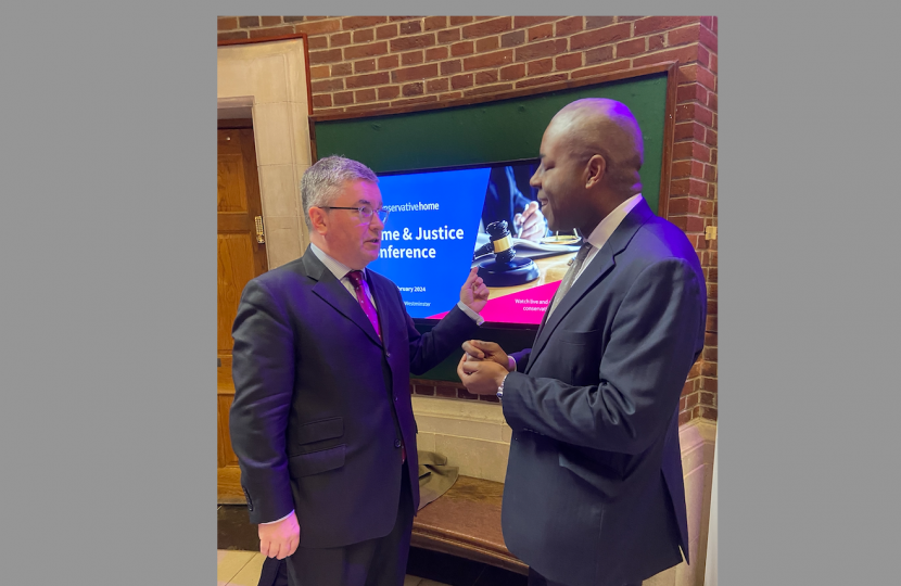 Sidney Yankson discusses tackling crime for residents and businesses of Southampton Itchen with Sir Robert Buckland