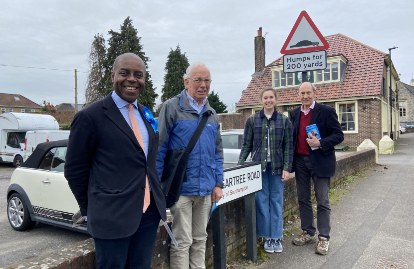 Sidney Yankson listening to residents on Peartree Avenue