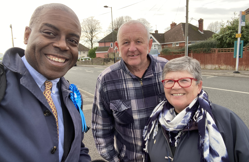 Sidney Yankson being congratulated for the Conservatives winning Woolston last month