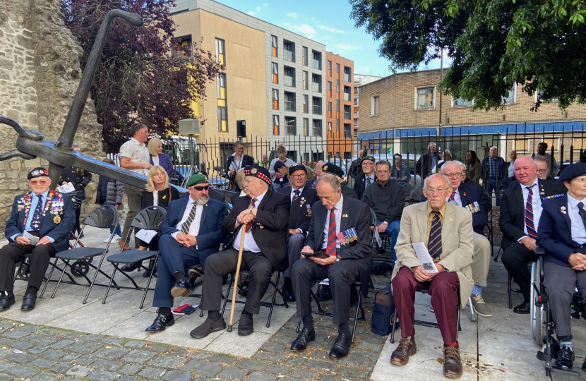 Sidney Yankson attends 80th Anniversary D-Day service at Service Holyrood Church followed by parade to Guildhall Square