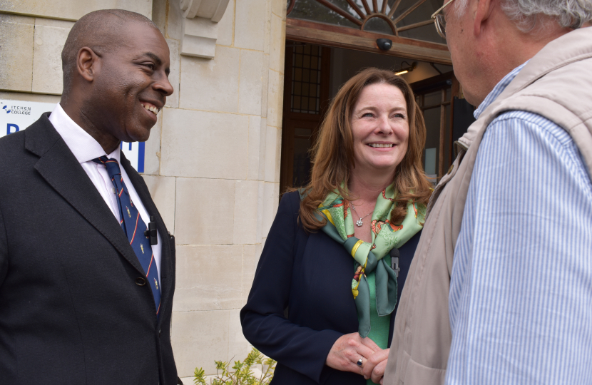 Sidney Yankson and Gillian Keegan, Secretary of State for Education visit Itchen Sixth Form College to hear how the college can be improved for the students of Southampton