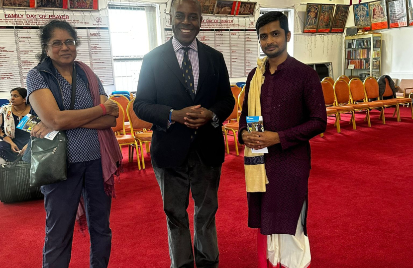 Sidney Yankson welcomed to the Vedic Society Hindu Temple in Southampton. Serving Southampton. Serving you.