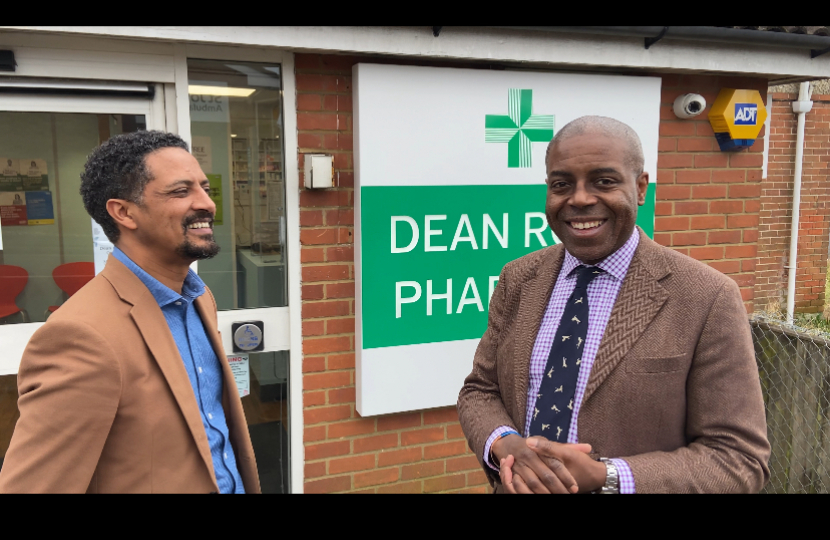 Sidney Yankson welcomes launch of Pharmacy First services at Dean Road, Southampton Itchen