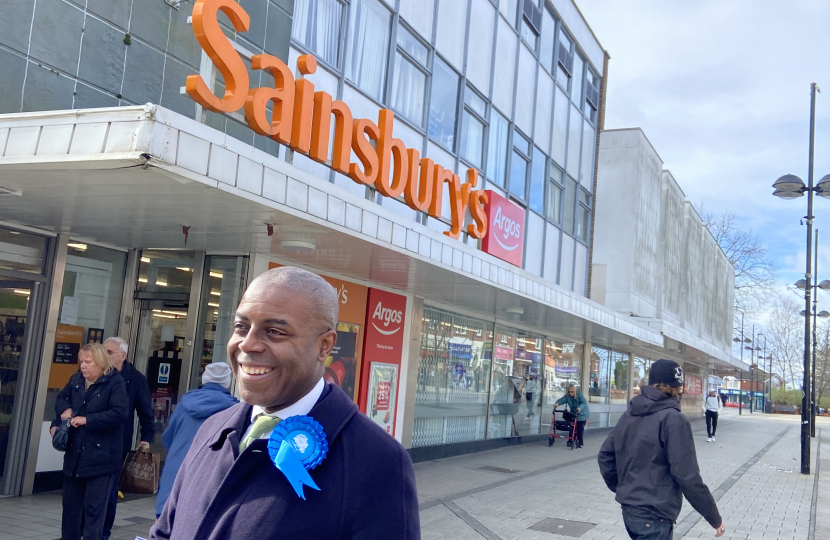 Sidney Yankson delivering leaflets to residents at the Sainsbury’s in Bitterne  