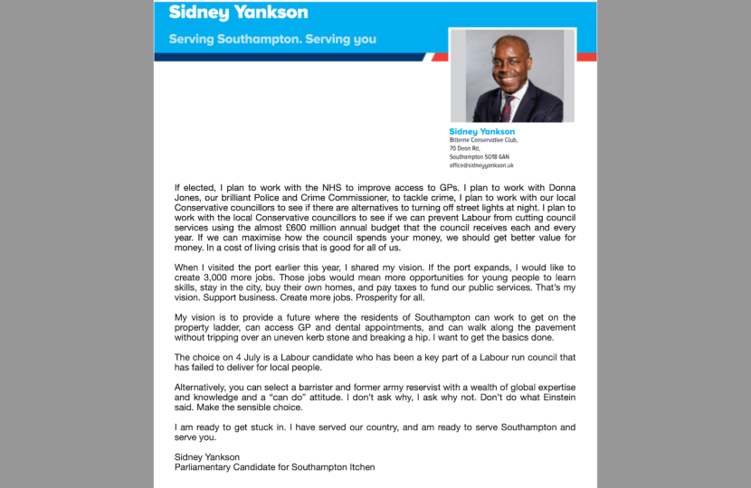 Sidney Yankson's letter to the editor of the Daily Echo