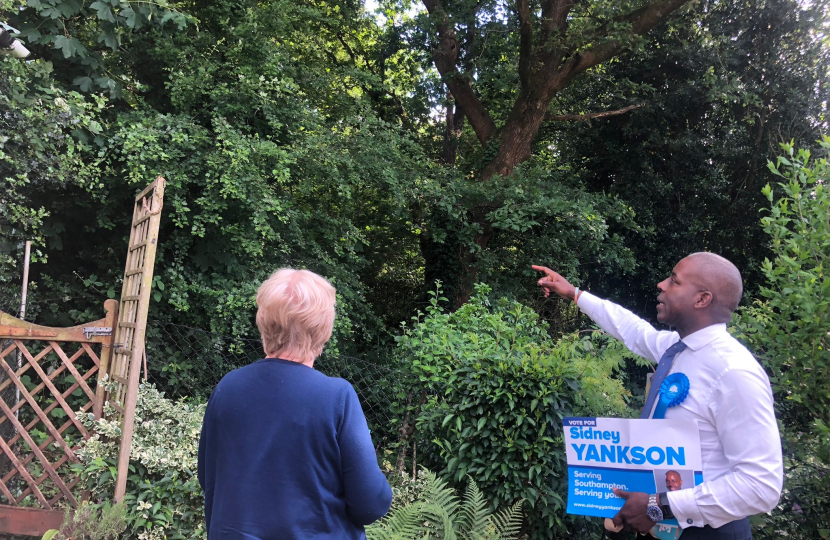 Sidney Yankson hearing from residents in Sholing who have been let down by the council not providing services to residents