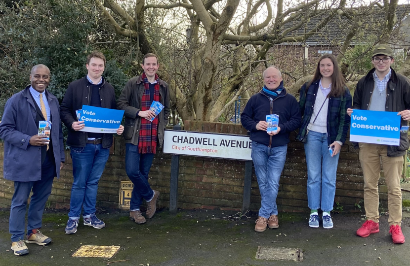 Sidney Yankson listening to residents on Chadwell Road, with Royston Smith MP and local councillors 