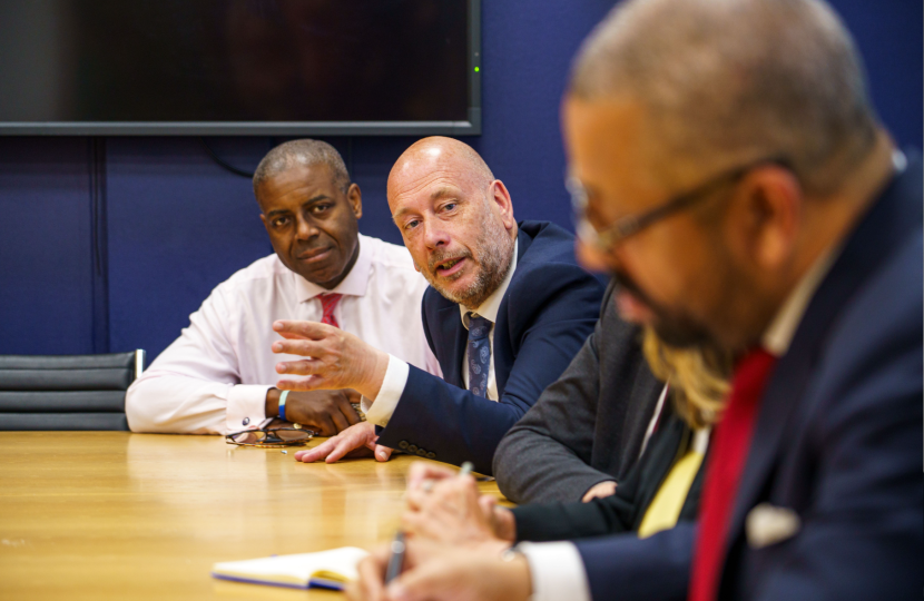 Sidney Yankson meets with home secretary, Rt. Hon. James Cleverly to discuss tackling and preventing crime in Southampton