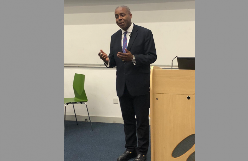 Sidney Yankson listening to students at the University of Southampton