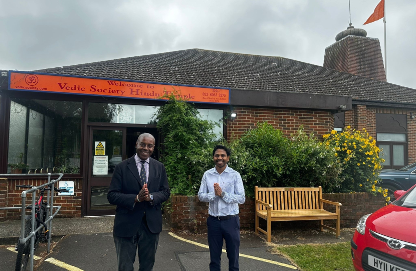 Sidney Yankson welcomed to the Vedic Society Hindu Temple in Southampton. Serving Southampton. Serving you.