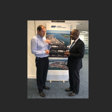 Sidney Yankson meets with Alastair Welsh, Associated British Ports - Regional Director Southampton, to discuss corporate growth and job creation, whilst protecting the environment