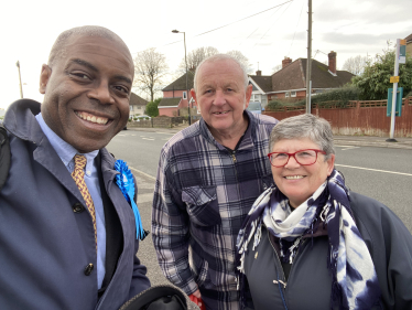 Sidney Yankson being congratulated for the Conservatives winning Woolston last month