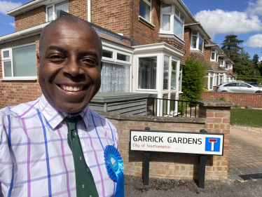 Sidney Yankson listening to residents about the local NHS provision