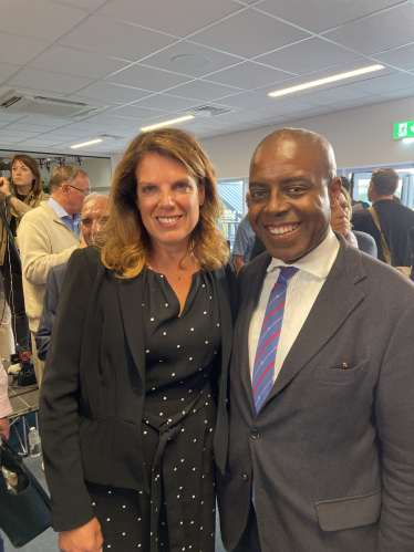 Sidney Yankson attends Prime Ministers final general election speech with Caroline Nokes