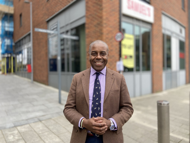 Sidney Yankson supporting the levelling up and regeneration of Southampton high streets in Centenary Quay, Woolston