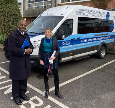 Sidney Yankson visits Itchen sixth form college