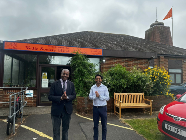 Sidney Yankson welcomed to the Vedic Society Hindu Temple in Southampton. Serving Southampton. Serving you.