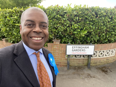 Sidney Yankson listening to residents in Peartree