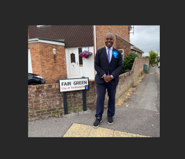 Sidney Yankson canvassing on the eve of poll in Sholing